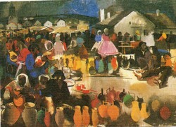 Képeslap:  Aba-Novák Vilmos festménye.