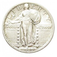 USA,Standing Liberty quarter dollar 1919 EF+ ezüst 6.250g900