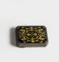 Ezüst zománcos szelence aranyfüsttel díszítve (25-0380)