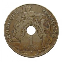Francia Indokína,1 cent 1930 VF+ bronz