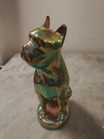 Zsolnay különleges színű eozin mázas boxer kutya