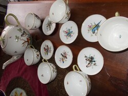 Herendi teás kanna 6 db csésze Rothschild, egyik legszebb minta