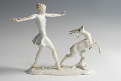 Hutschenreuther porcelán figura - Vadászó Diana (24-1757)