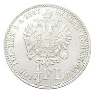 Ausztria,1/4 florin 1867 A EF ezüst 5.345g520