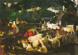 Képeslap:  Aba-Novák Vilmos festménye.