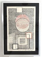 Gyarmathy Tihamér tusrajz grafika 1983-ból modern absztrakt avantgard