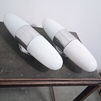 Bauhaus - Art deco 2 égős fali lámpa pár felújítva - tejüveg búra