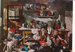 Képeslap:  Aba-Novák Vilmos festménye.