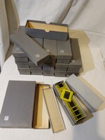 Retro Pentacon diatár üveges diakeret dia diakocka tároló, 36 férőhely, vastag papír doboz, 21 db