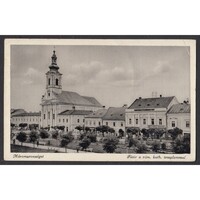 Erdély,Máramarossziget - Főtér a római katolikus templommal 1941