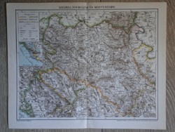 "Szerbia, Novibazár és Montenegró térképe" cca 1900 A Pallas Nagylexikon térkép melléklete