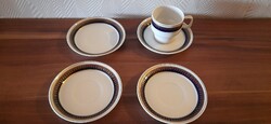Hollóházi  tényér 4 db/ 1 csésze