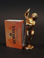 Antik aranyozott bronz angyal / puttó szobrocska