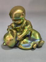 Zsolnay eozin mázas korsós Annuska