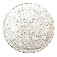 Ausztria,5 corona 1909 EF ezüst 24g900