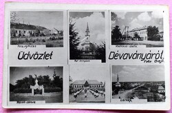 Dévaványa - mozaik lap - Vadkacsa szálló , községháza , csoportban tornáznak , templom  1944