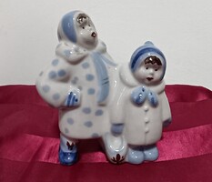 Orosz Lomonosov porcelán "eszkimó" páros figura