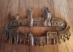 Kopcsányi Ottó Budavár bronz falidísz