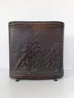 Antik esernyőtartó domborított patinás vörösréz esernyő sétapálca sétabot tartó papír kosár 215 6030