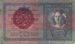 10 korona 1904 Magyar Magyarország felülbélyegzés Ritka 1.