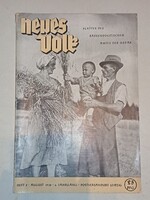 NSDAP, Neues Volk 1938 augusztusi száma. Korának megfelelő állapotú újság.