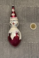 Régi retro , üveg Karácsonyfadísz Bohóc