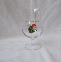 Karácsonyi manó mintás,téli táj mintás üveg talpas pohár,kehely 1db