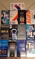 Retro VHS kazetta gyűjtemény – TDK, Sony, JVC, Philips, AGFA – 12 db