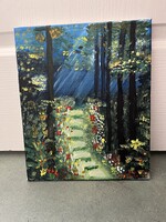 Forest path painting for sale