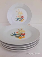 Porcelán csipkebogyós , virágos kistányérok 5 darab