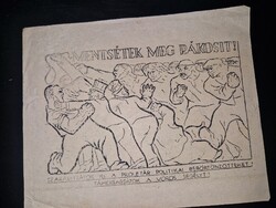 1930 körül, röplap, mentsétek meg Rákosit, Vöros Segély, kommunizmus, ritka!