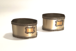 Ezüst szalvétagyűrű arany lappal 45 g