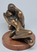 Czobor Sándor "Szerelem II." bronzszobor, eredetiségigazolás, ingyen posta