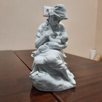 Fehér Herendi porcelán Anyaság, Szoptató Anya gyermekével figura