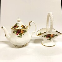 Royal Albert Old Country Roses kis kanna és kosárka