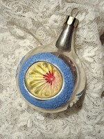 Retró reflexes üveg gömb, karácsonyfa dísz