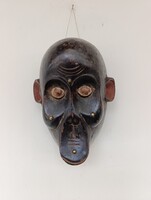 Majom maszk antik afrikai patinás fa maszk Bamileke népcsoport Kamerun africká maska D304 233 6050
