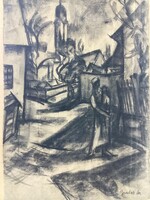 Gráber Margit ( 1895 - 1993 ) , Séta Szentendrén .