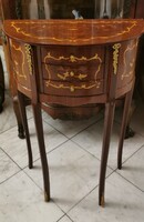 Elegáns Intarziás Félköríves Komód