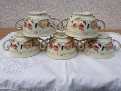 Zsolnay Porcelain Soup Cups, with Damage