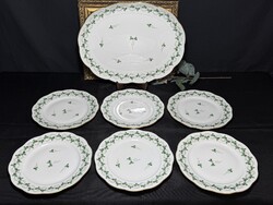 Herendi nagy-méretű petrezselyem mintás 6 személyes süteményes készlet.（7db）