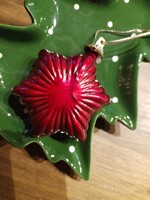 Vintage, karácsonyi hópihe - rubin vörösben  / műanyag