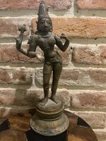 Ardhanarishvara antik szobor (Shiva és Parvati) Indiai bronz 33 cm 3,5 kg