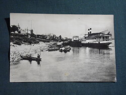 Képeslap,Mohács,Duna part,hajóállomás,kikötő látkép,részlet, 1960-