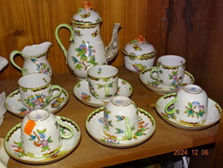 HERENDI VIKTÓRIA MINTÁS PORCELÁN VIKTÓRIÁS KÁVÉS MOKKÁS KOMPLETT 6 SZEMÉLYES KÉSZLET HIBÁTLAN !!!
