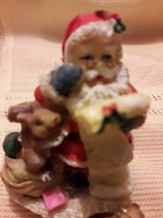 Svéd Karácsonyi kerámia levelet olvasó Mikulás 7x5cm hibátlan Ritkaság