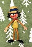 Foky Ottó szalmakalapos báb, 33 cm figura, eredeti ,korai Foky báb.