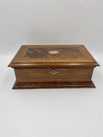 Antik intarziás Biedermeier dobozka 07.