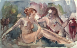 Női aktok - akvarell - Tóth Imre