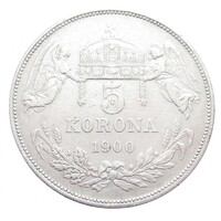 Magyarország,5 korona 1900 EF ezüst 24g900